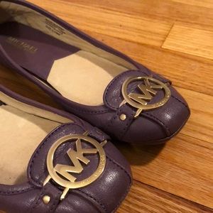 Michael Kors purple leather flats